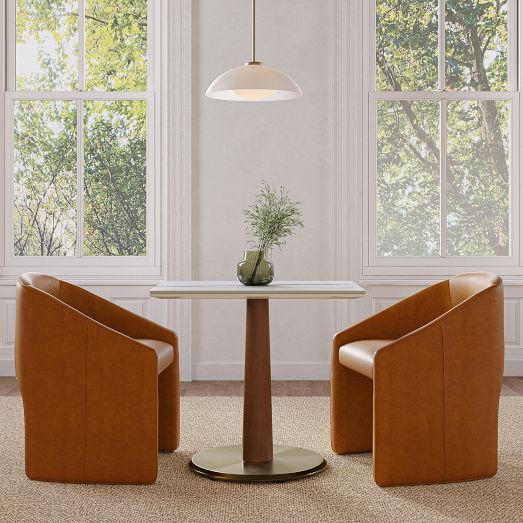 Claire Restaurant Dining Table - Porcelain w/ Protective Metal Bumper - Rectangle by West Elm