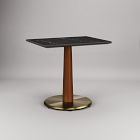 Claire Restaurant Dining Table - Porcelain w/ Protective Metal Bumper - Rectangle