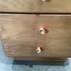 Open Box: Pierce &amp; Ward Burl Wood Nightstand (18") - Light Nutmeg