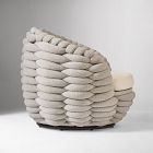 Cozy Upholstered Outdoor Swivel Chair