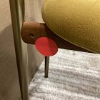 Open Box: Edison Dining Arm Chair - Performance Velvet Dijon, Cool Walnut, Champagne Bronze