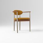 Open Box: Edison Dining Arm Chair - Performance Velvet Dijon, Cool Walnut, Champagne Bronze