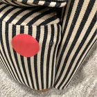 Open Box: Pierce &amp; Ward Curved Slipper Chair - Stripe, Nutmeg