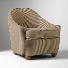 Open Box: Pierce &amp; Ward Curved Slipper Chair - Stripe, Nutmeg