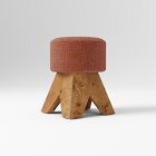 Open Box: Pierce &amp; Ward Swivel Vanity Stool - Performance Distressed Velvet Brick, Nutmeg