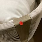 Open Box: Porto Outdoor Swivel Dining Chair - Reef &amp; Alabaster Cushions