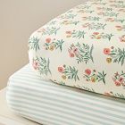 Pink Chicken Floral &amp; Stripe Crib Fitted Sheet Bundle