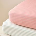 Pink Chicken Stripe Crib Fitted Sheet Bundle