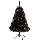 Pre-Lit Faux Black Christmas Tree (4'&ndash;6')