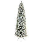 Pre-Lit Faux Slim Flocked Montreal Fir Christmas Tree (8')