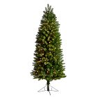 Pre-Lit Faux Slim Virginia Spruce Christmas Tree (6')