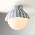 West Elm x PBK Striped Ceramic Flush Mount (12")