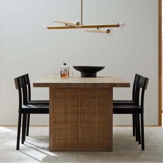 Yvette Woven Rectangle Dining Table (84") by West Elm