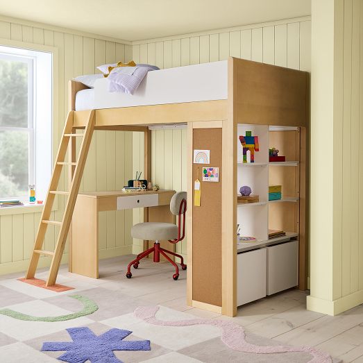 Ziggy Twin Loft Bed w/ Desk & Storage by West Elm