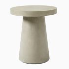 Coastal Wicker Outdoor Swivel Chairs &amp; Concrete Pedestal Round Side Table Set