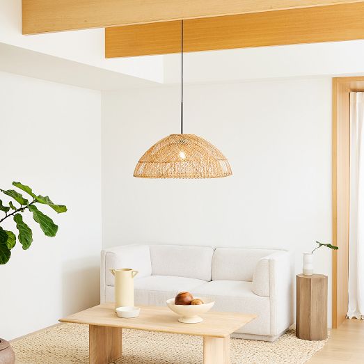 Wicker Dome Pendant (28") by West Elm