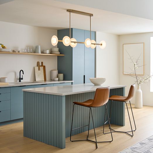 Bezel 6-Light Linear Chandelier (51.5") by West Elm