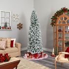 Pre-Lit Faux Slim Flocked Montreal Fir Christmas Tree (8')