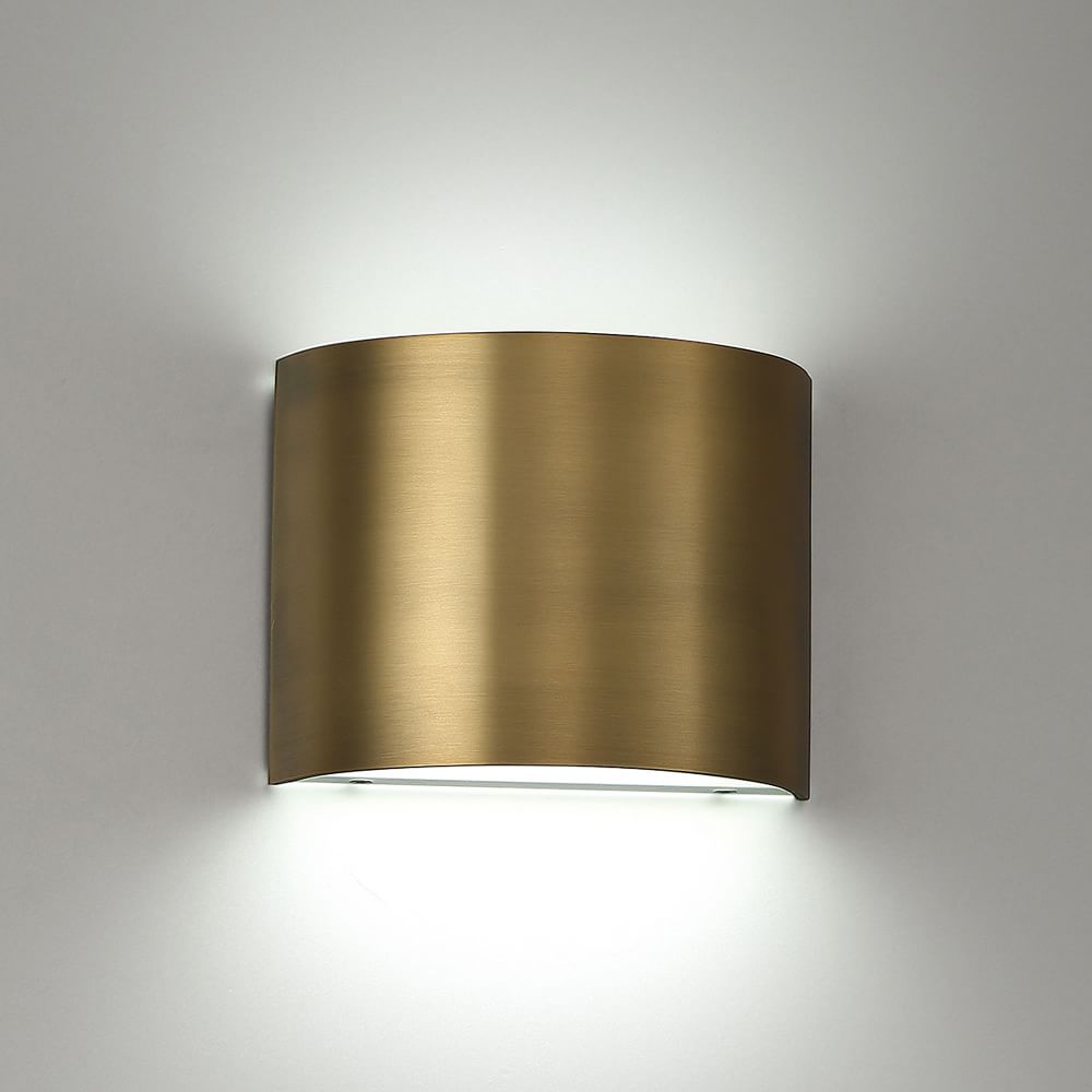 Curved Metal LED Sconce (7") by West Elm