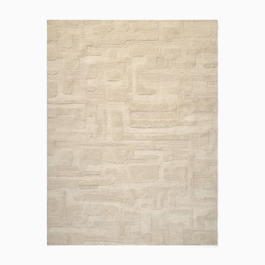 Rounded Shapes Shag Wool Rug by West Elm