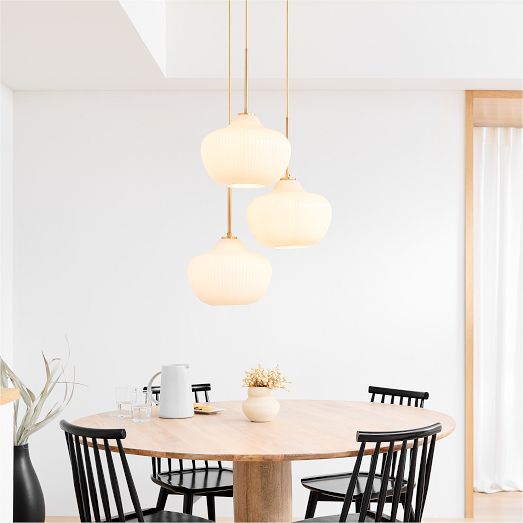 Sculptural 3-Light Ribbed Chandelier (7.5"-12") by West Elm