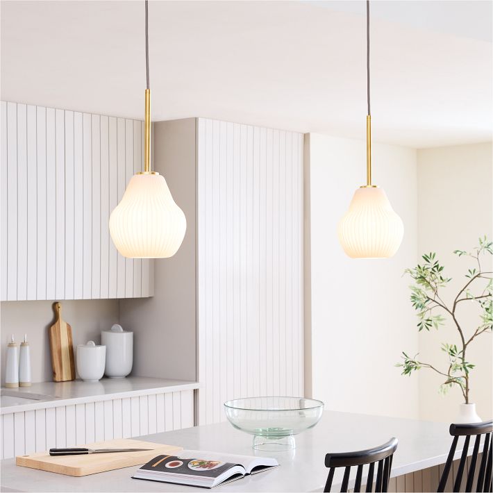 Sculptural Ribbed Pendant Light | West Elm