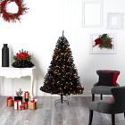 Pre-Lit Faux Black Christmas Tree (4'&ndash;6')