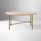 Open Box: Fay Travertine Coffee Table (30") - Warm Brass