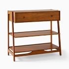 Mid-Century Open Narrow Dresser with Removable Topper (38")