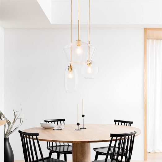 Sculptural 3-Light Multi Chandelier - Clear (22") by West Elm