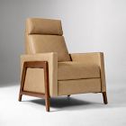 Open Box: Spencer Wood-Framed Leather Recliner - Ludlow Leather Cumin, Walnut
