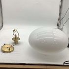 Open Box: Aria Oval Glass Pendant (16") - Antique Brass/Milk Glass