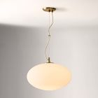 Open Box: Aria Oval Glass Pendant (16") - Antique Brass/Milk Glass