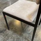 Open Box: Freeman Pivot Dining Chair - Performance Distressed Velvet Sand, Textured Antique Bronze