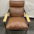 Open Box: Kinsley Leather Chair - Saddle Leather Nut, Dark Bronze