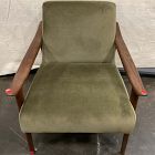 Open Box: Mid-Century Show Wood Chair - Deluxe Velvet Juniper, Espresso