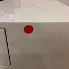 Open Box: Shea High-Gloss Enameled Lacquer Nightstand (20") - Ivory, Antique Brass