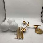 Open Box: Sphere &amp; Stem 3-Light Chandelier - Milk Glass, Brass