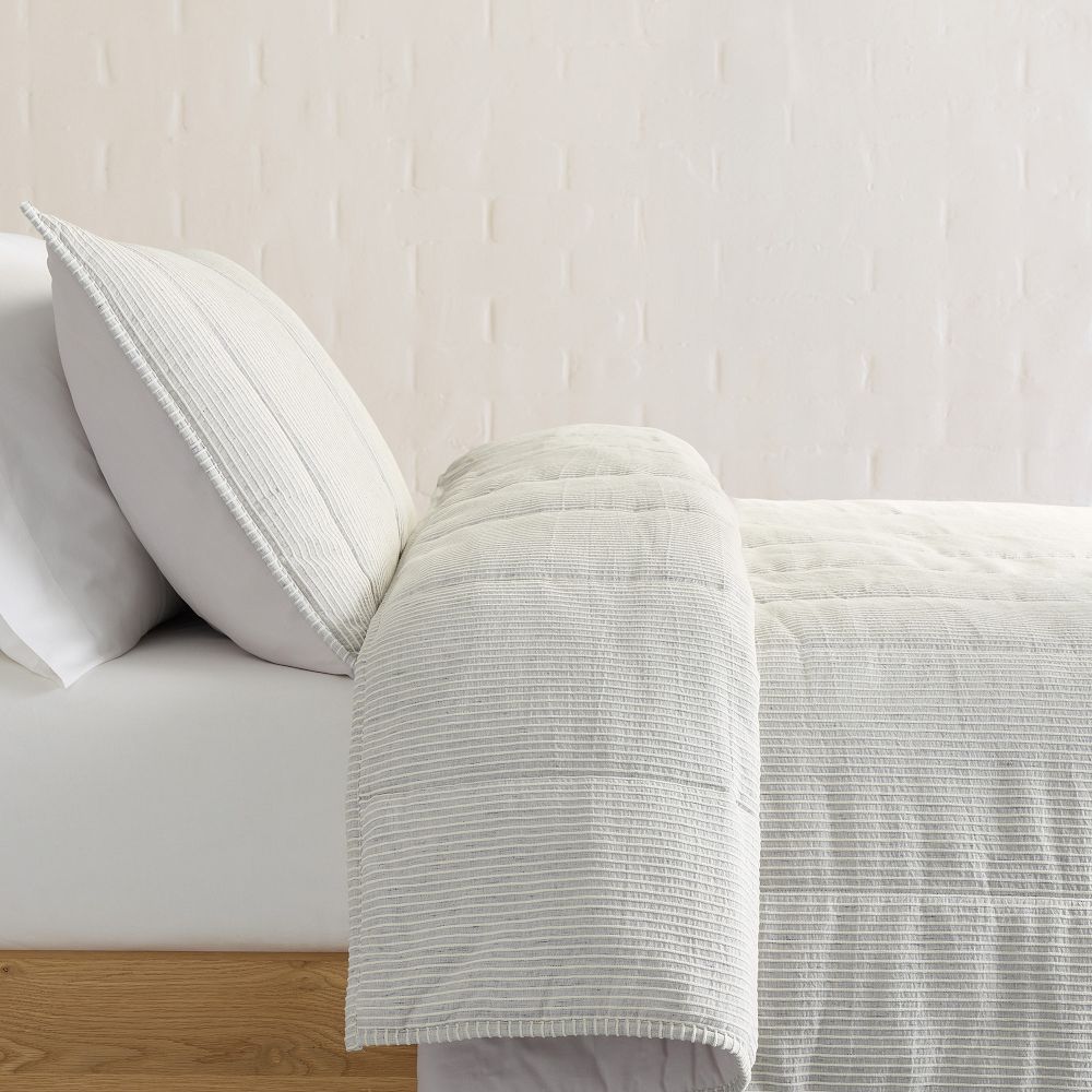 Heathered Linear Comforter - Heathered Gray