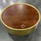 Open Box: Drum Storage Coffee Table (32") - Walnut, Antique Brass