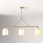 Open Box: Henry 3-Light Chandelier (50") - Antique Brass, Milk Glass