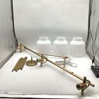 Open Box: Henry 3-Light Chandelier (50") - Antique Brass, Milk Glass