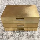 Open Box: Mid-Century Lacquer Jewelry Box, Grand (7.25"H) - Champagne