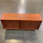 Open Box: Slatted Shallow Media Console (48") - Walnut, Dark Bronze