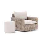 Westport Wicker Outdoor Slim Swivel Chair w/ Kos Side Table (18")
