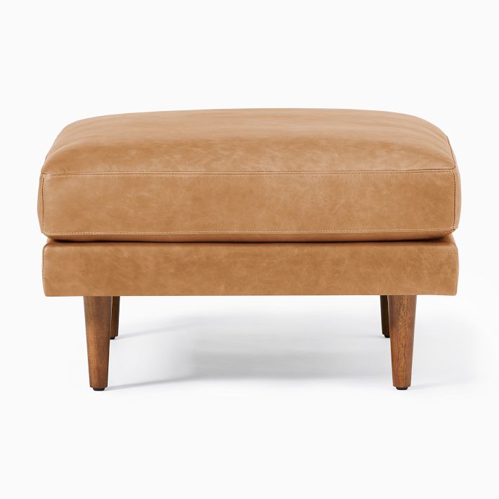 Haven Loft Leather Ottoman – Modern Comfort | West Elm