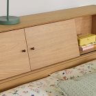 Mid-Century Headboard Storage Platform Bed