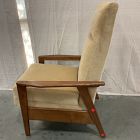 Open Box: Mid-Century Show Wood Recliner - Deluxe Velvet Camel, Pecan