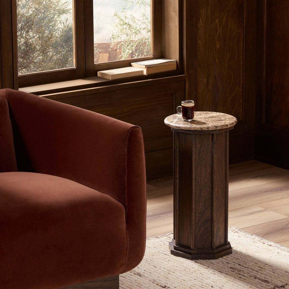 Solara Marble Drink Table (11") by West Elm