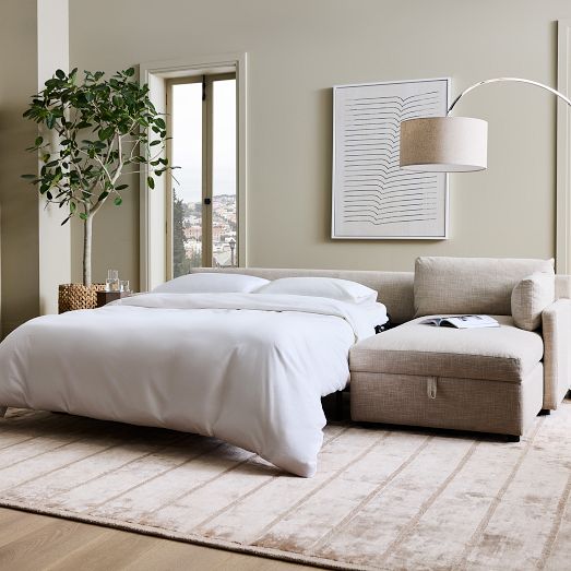 Marin 2-Piece Sleeper Sectional w/ Storage Chaise (111") by West Elm